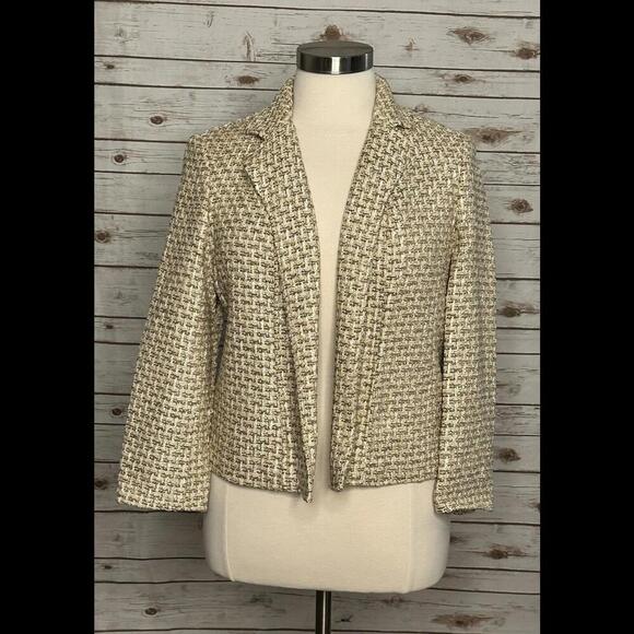 Vintage Talbots Woman Petites classic tweed open front blazer Size 14W - Picture 1 of 6